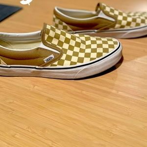 White & Cream Checkered Vans